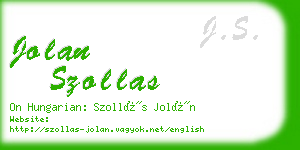 jolan szollas business card